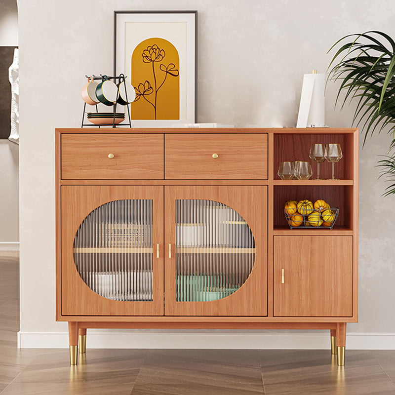 Glam Solid Wood Sideboard Kitchen Dining Room Sideboard with Door