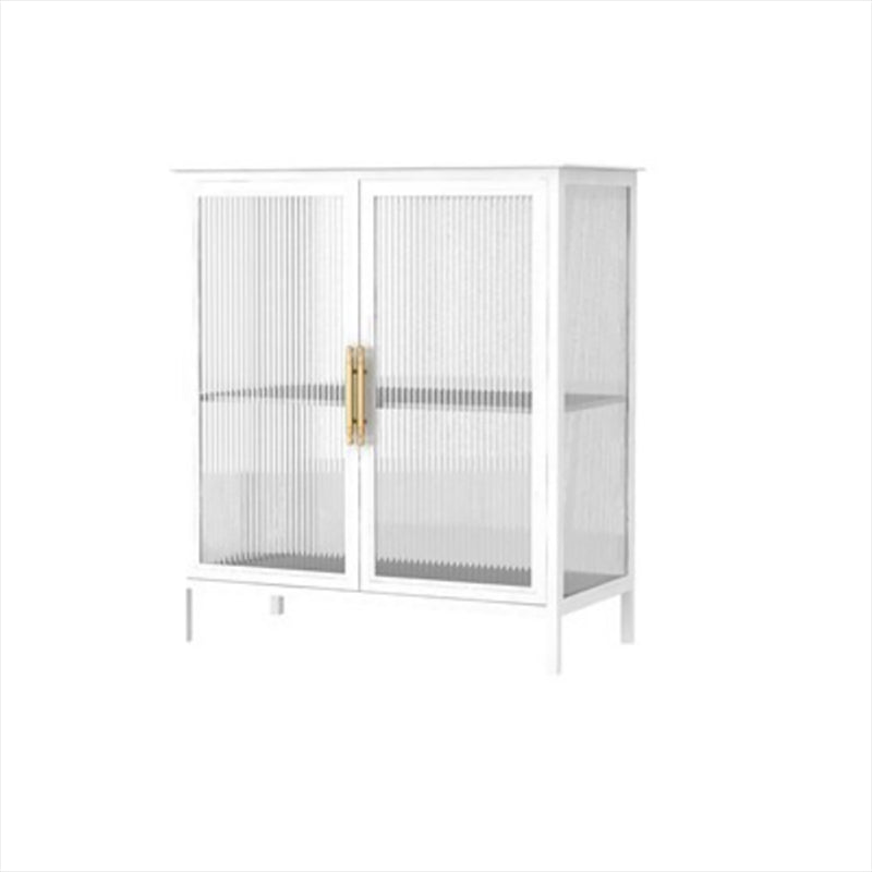 Glam Iron Dining Server Glass Doors Cabinets Sideboard for Restaurant