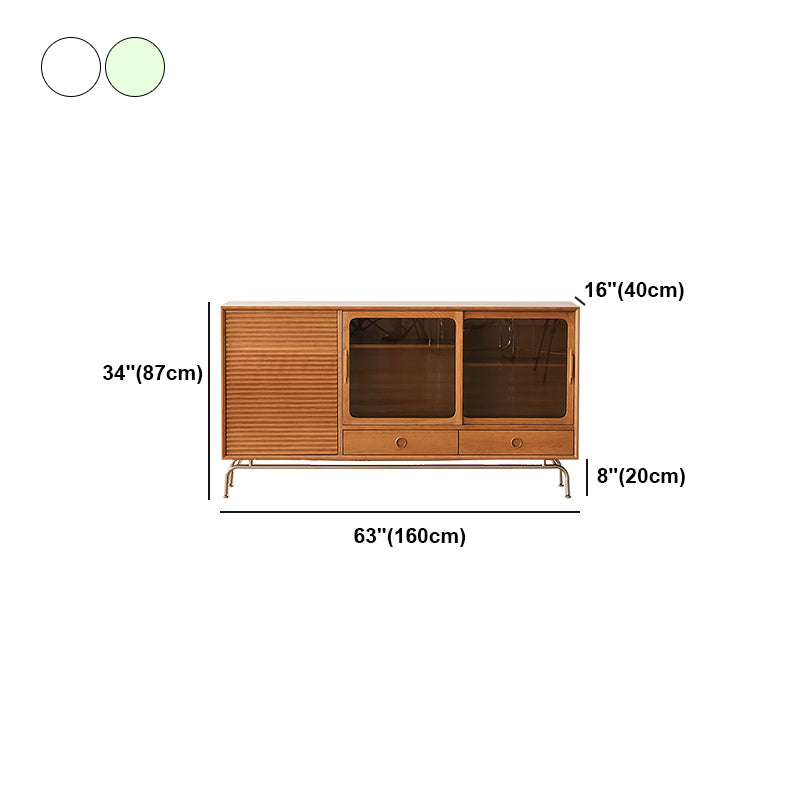 Contemporary 35'' Height Sideboard Table 3 Doors 2 Drawer Buffet Table for Living Room