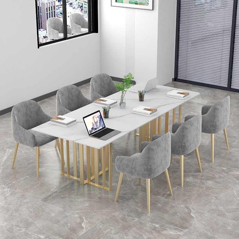 Industrial Style Writing Desk Rectangular Sintered Stone Office Desk for Office