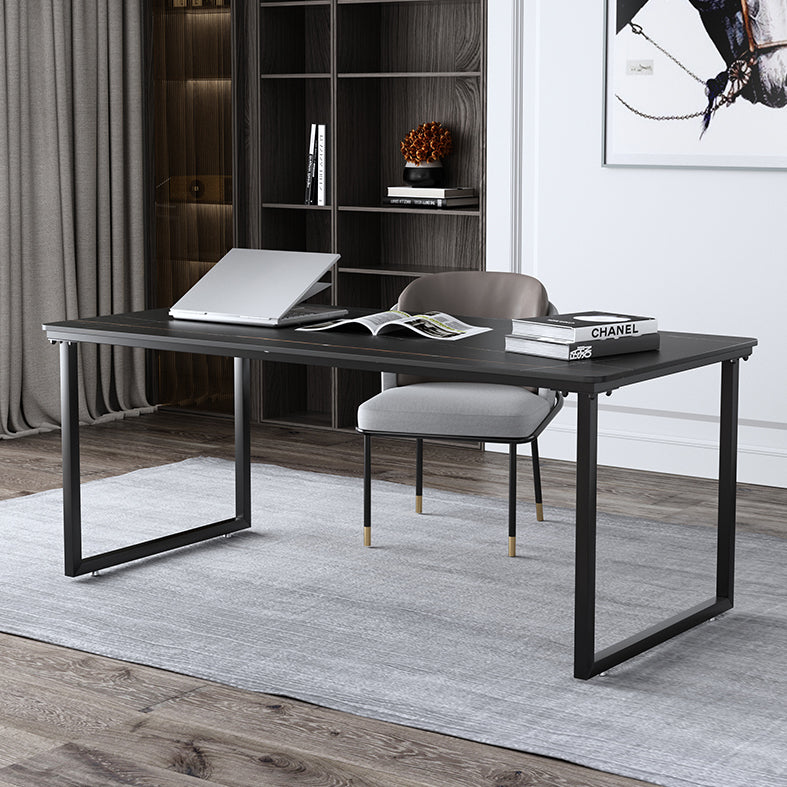 Rectangular Home Office Writing Desk Contemporary Style Stone Office Desk