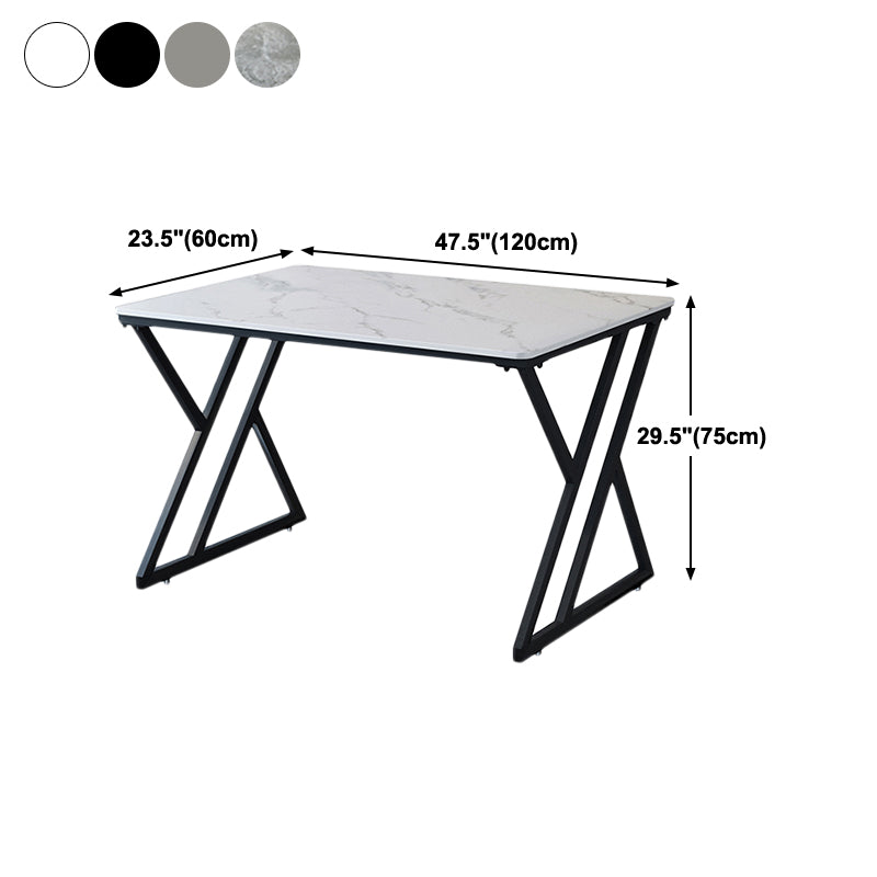 Contemporary Style Rectangular Writing Desk Stone Sled Base Office Desk