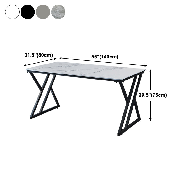 Contemporary Style Rectangular Writing Desk Stone Sled Base Office Desk