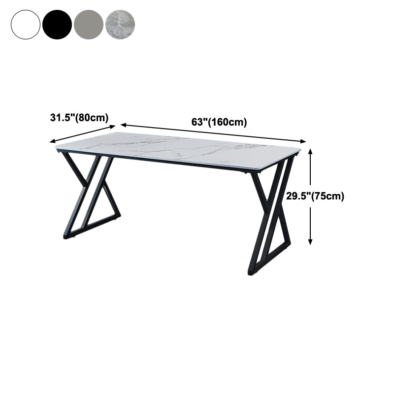 Contemporary Style Rectangular Writing Desk Stone Sled Base Office Desk