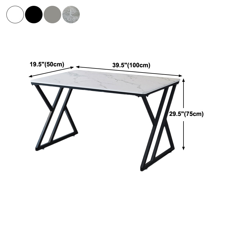 Contemporary Style Rectangular Writing Desk Stone Sled Base Office Desk