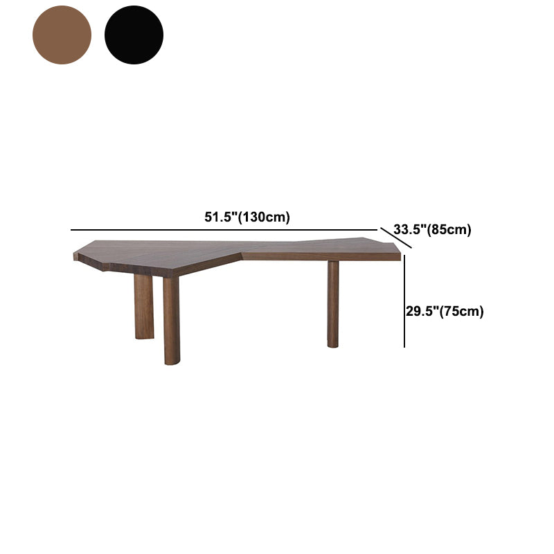 Free Form Industrial Office Desk Solid Wood Fixed Working Table