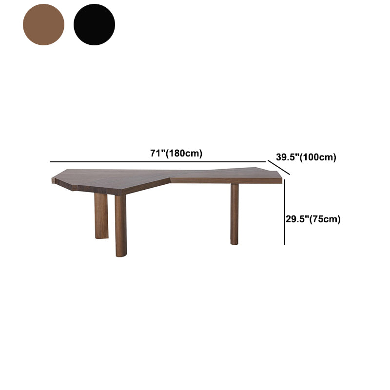 Free Form Industrial Office Desk Solid Wood Fixed Working Table