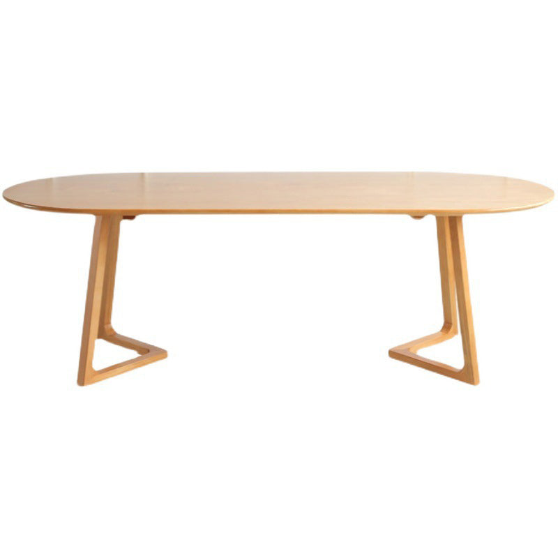 Modern Wooden Writing Desk Conference Table Office Oval Writing Desk without Chair