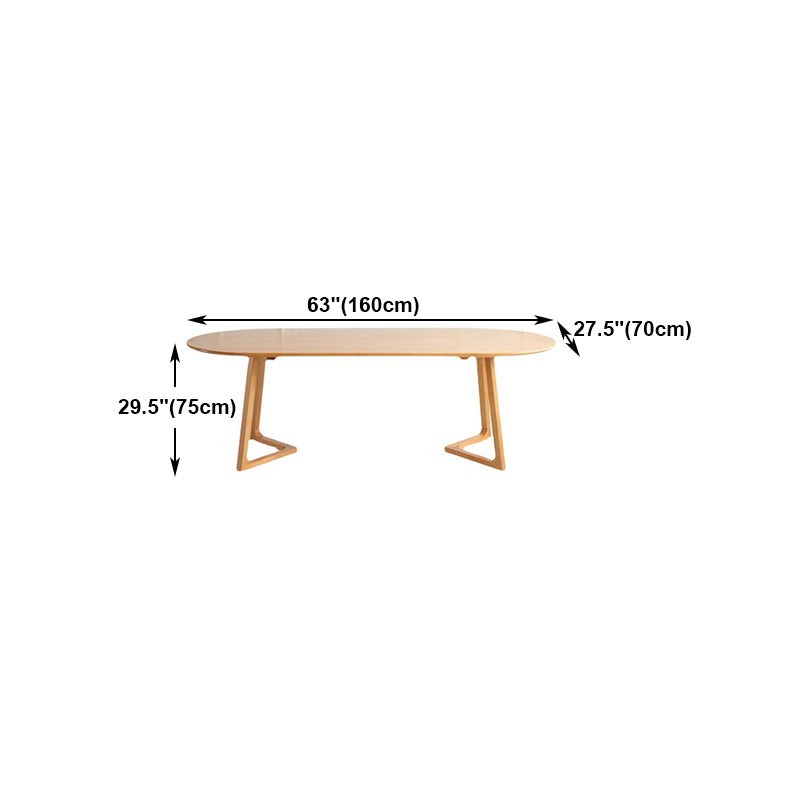 Modern Wooden Writing Desk Conference Table Office Oval Writing Desk without Chair