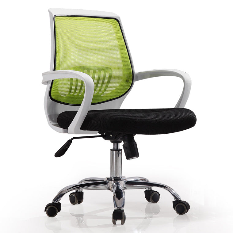 Modern Mid Back Desk Chair Mesh Fixed Arms Office Chair for Home Office