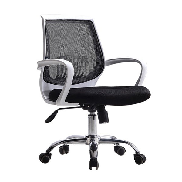 Modern Mid Back Desk Chair Mesh Fixed Arms Office Chair for Home Office