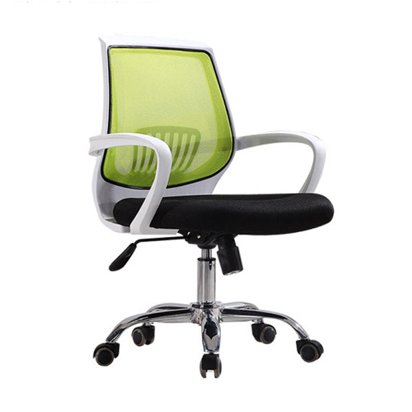 Modern Mid Back Desk Chair Mesh Fixed Arms Office Chair for Home Office