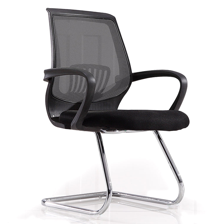 Modern Mid Back Desk Chair Mesh Fixed Arms Office Chair for Home Office