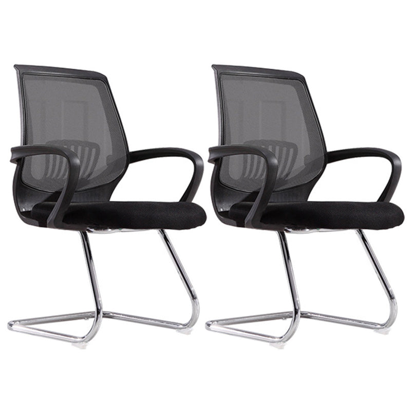 Modern Mid Back Desk Chair Mesh Fixed Arms Office Chair for Home Office