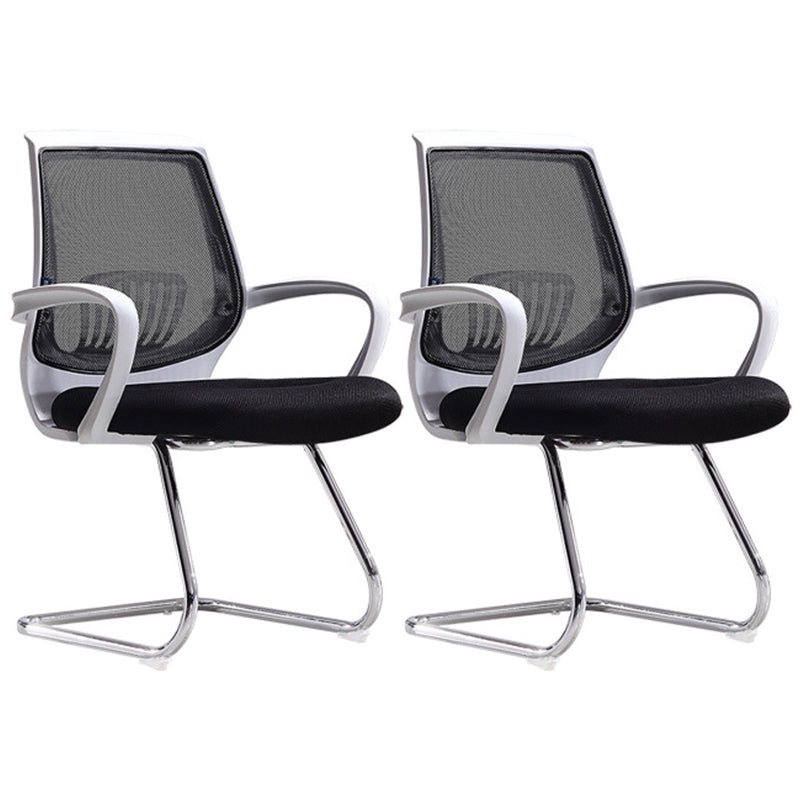 Modern Mid Back Desk Chair Mesh Fixed Arms Office Chair for Home Office