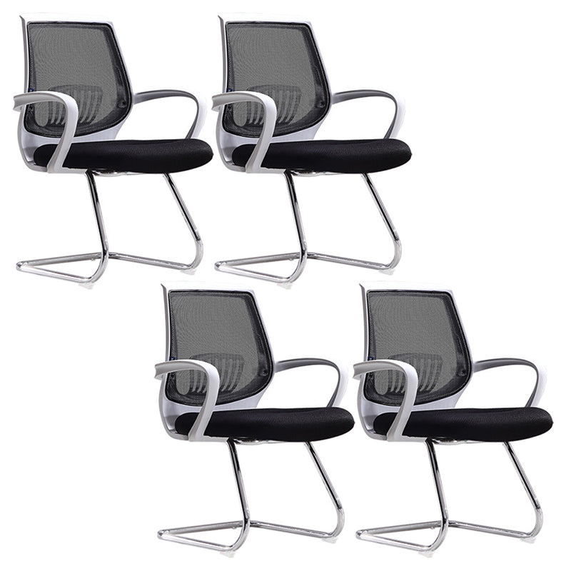 Modern Mid Back Desk Chair Mesh Fixed Arms Office Chair for Home Office