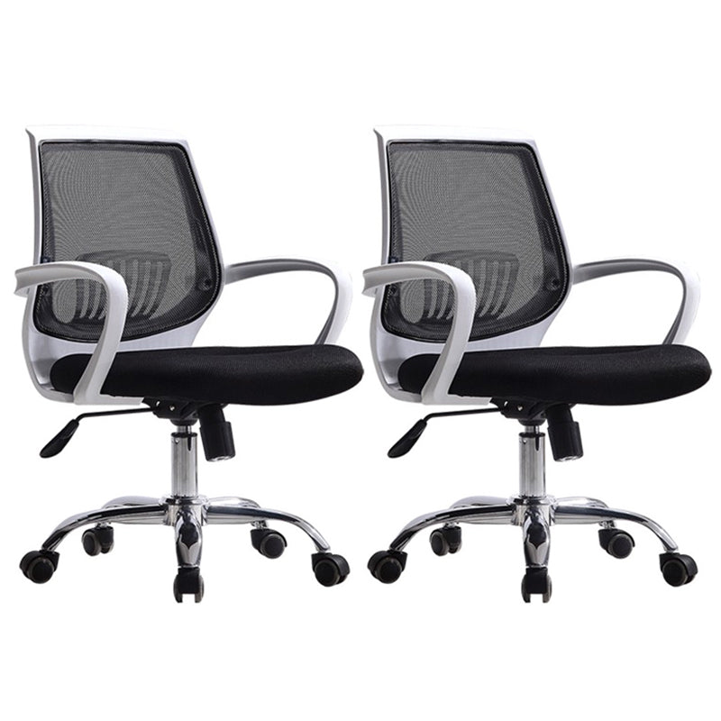 Modern Mid Back Desk Chair Mesh Fixed Arms Office Chair for Home Office