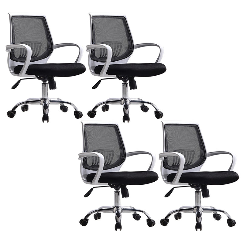 Modern Mid Back Desk Chair Mesh Fixed Arms Office Chair for Home Office