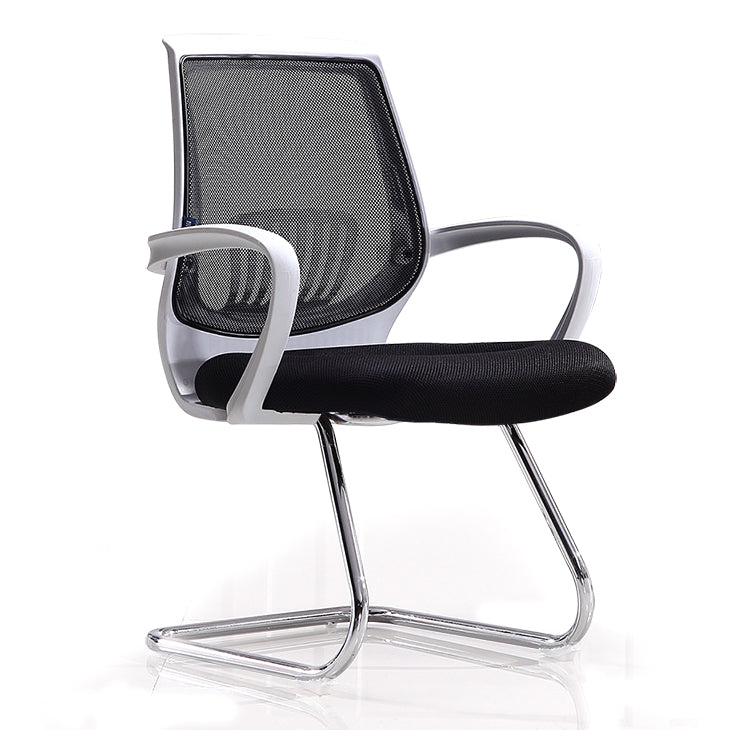 Modern Mid Back Desk Chair Mesh Fixed Arms Office Chair for Home Office