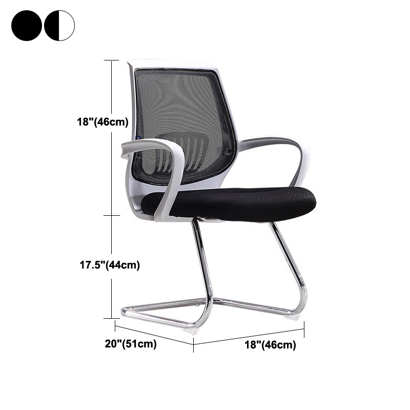 Modern Mid Back Desk Chair Mesh Fixed Arms Office Chair for Home Office