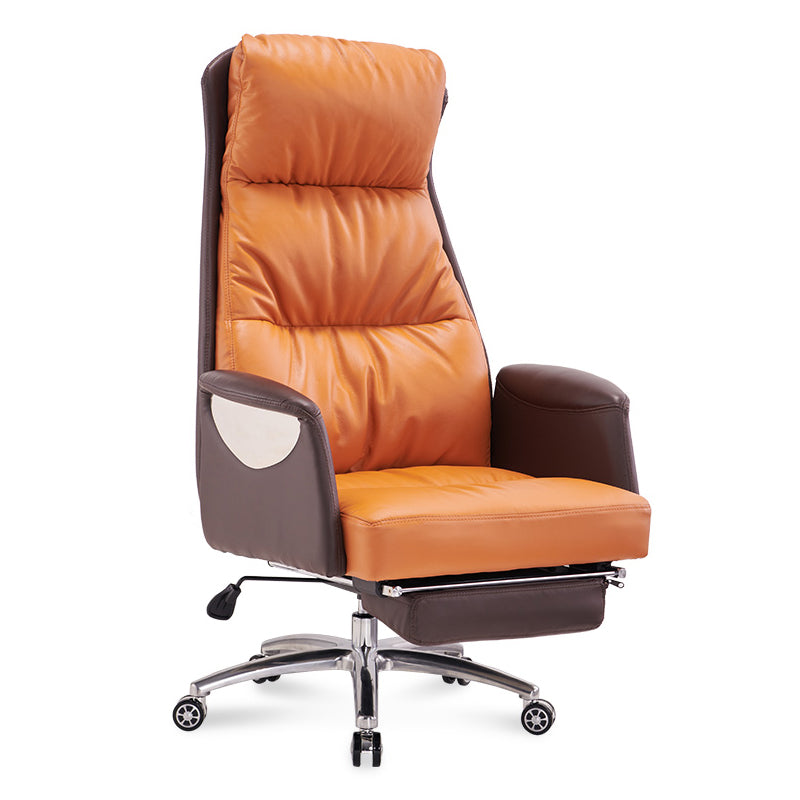 Modern Leather Executive Office Chair High Back Upholstered Desk Chair with Footrest