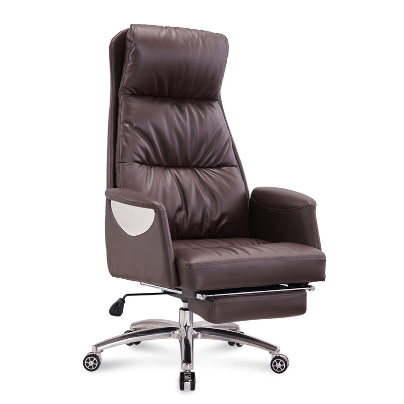 Modern Leather Executive Office Chair High Back Upholstered Desk Chair with Footrest