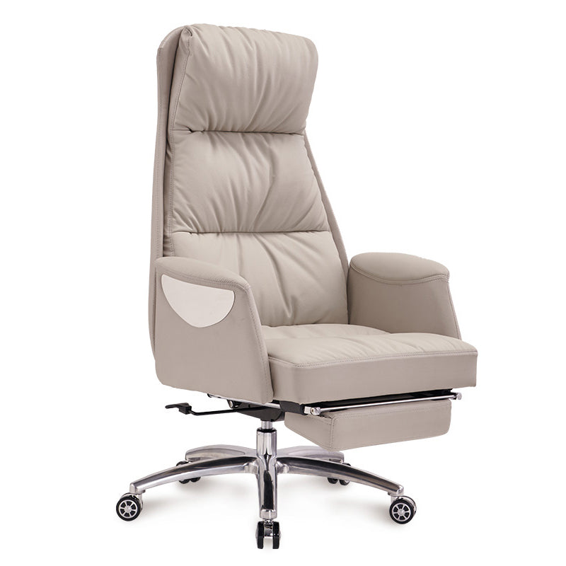 Modern Leather Executive Office Chair High Back Upholstered Desk Chair with Footrest