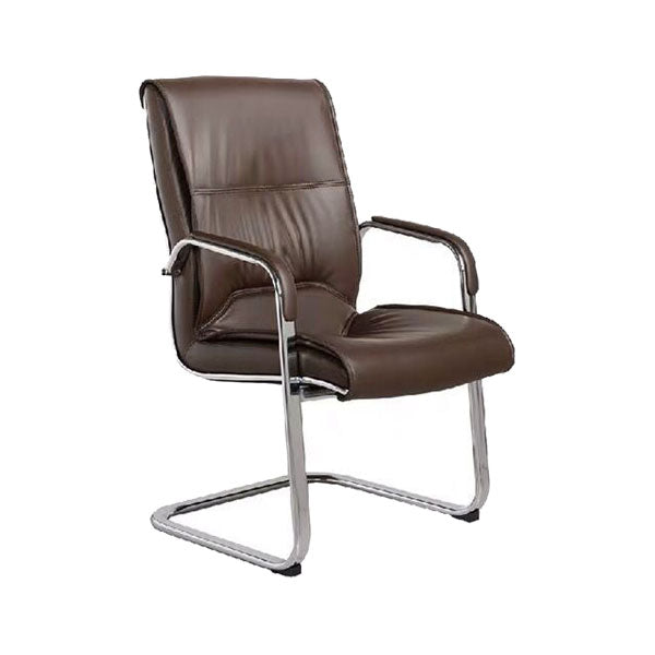 Modern Leather and Metal Desk Chair with Mid Back Home Office Chair