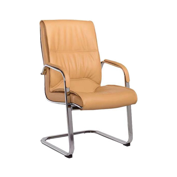 Modern Leather and Metal Desk Chair with Mid Back Home Office Chair