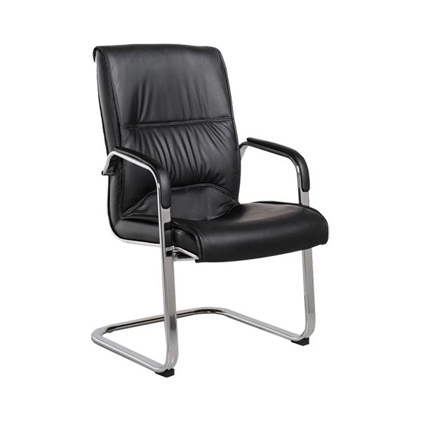 Modern Leather and Metal Desk Chair with Mid Back Home Office Chair