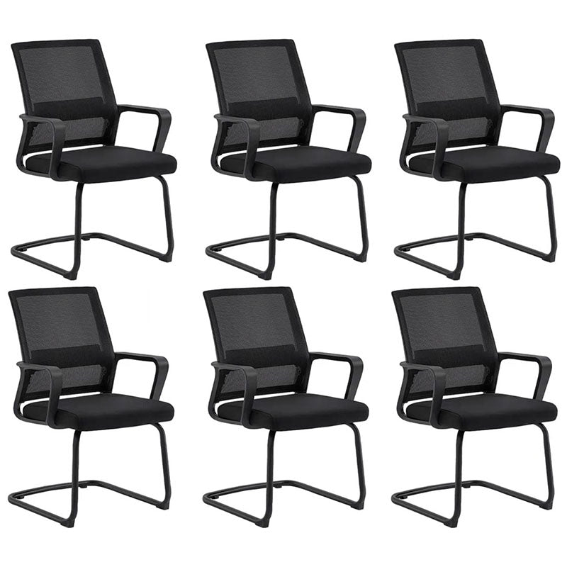 Modern Plastic Desk Chair Black and White Mesh Home Office Chair with Mid Back