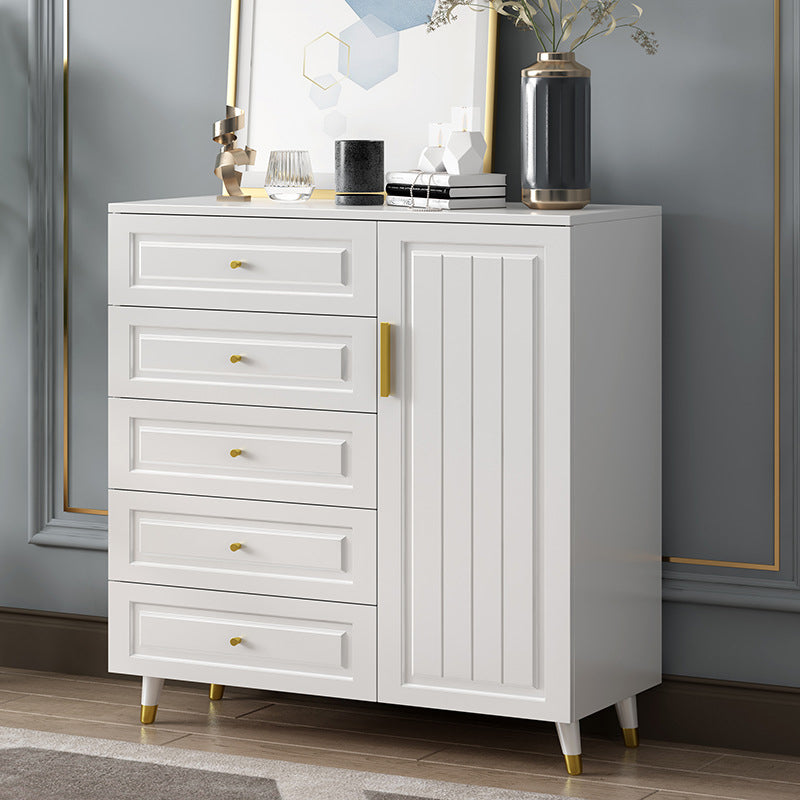 16" D Wooden Storage Chest Modern Style White Storage Chest Dresser for Bedroom