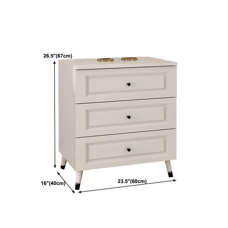 16" D Wooden Storage Chest Modern Style White Storage Chest Dresser for Bedroom