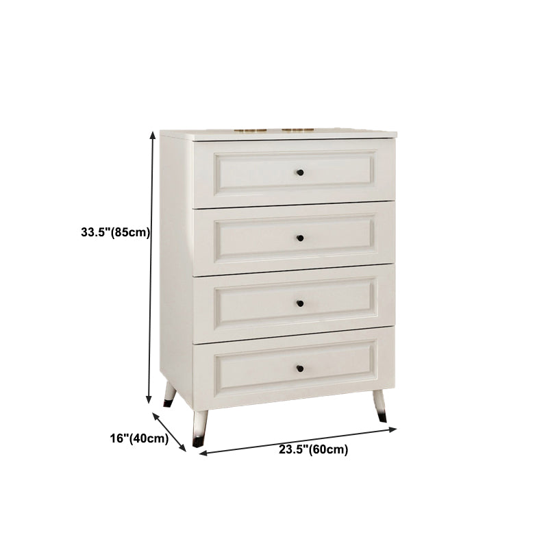 16" D Wooden Storage Chest Modern Style White Storage Chest Dresser for Bedroom