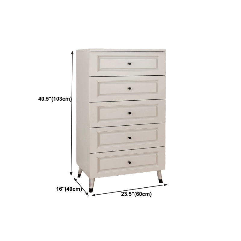 16" D Wooden Storage Chest Modern Style White Storage Chest Dresser for Bedroom