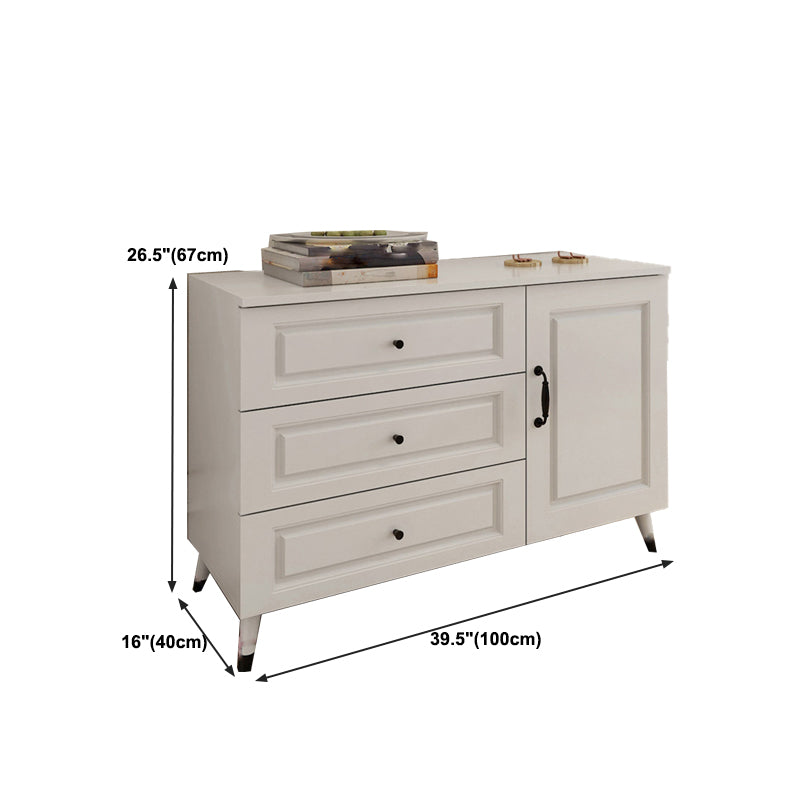 16" D Wooden Storage Chest Modern Style White Storage Chest Dresser for Bedroom