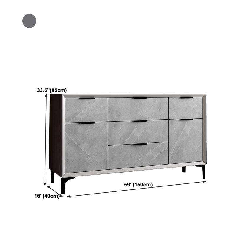 Modern Style Grey Storage Chest Horizontal Wooden Storage Chest Dresser for Bedroom