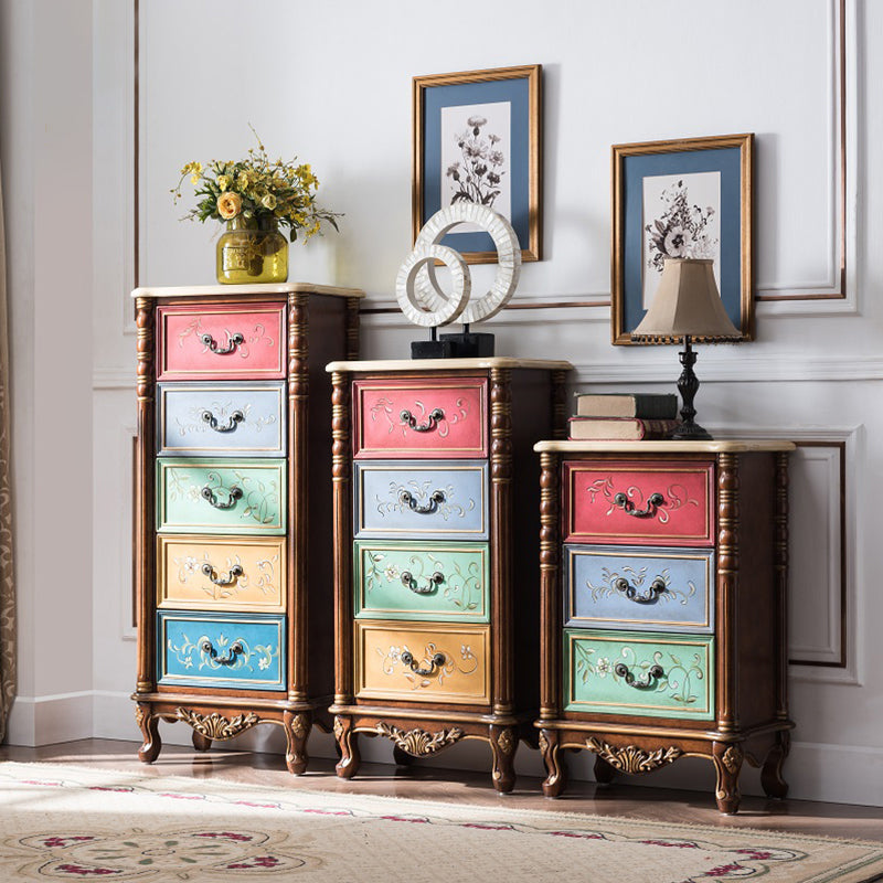 Traditional Style Vertical Lingerie Chest Wooden Storage Chest Dresser for Bedroom