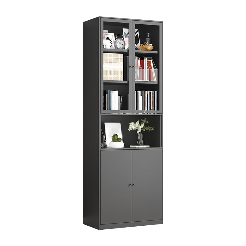 Metal Enclosed Bookshelf Modern Minimalist Rectangular Standard Bookcase