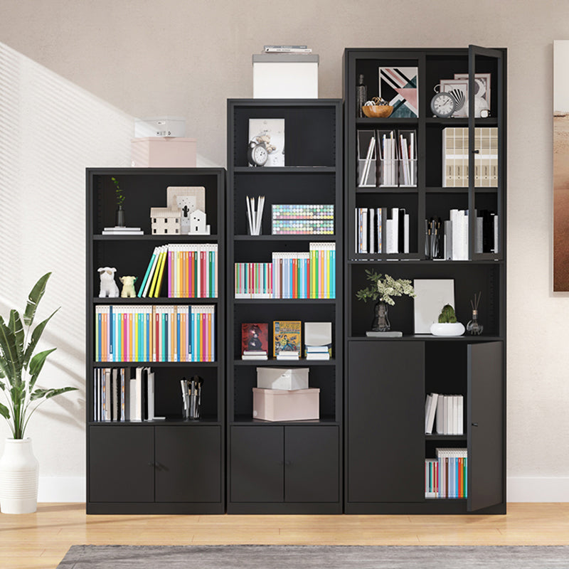 Metal Enclosed Bookshelf Modern Minimalist Rectangular Standard Bookcase