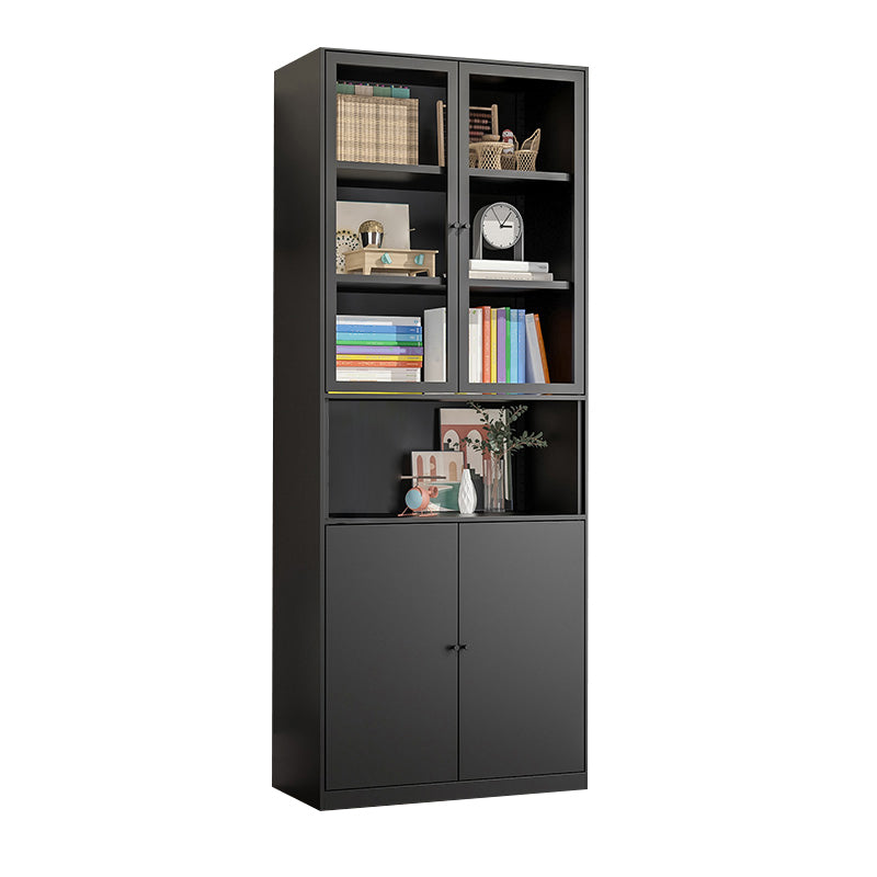 Metal Enclosed Bookshelf Modern Minimalist Rectangular Standard Bookcase