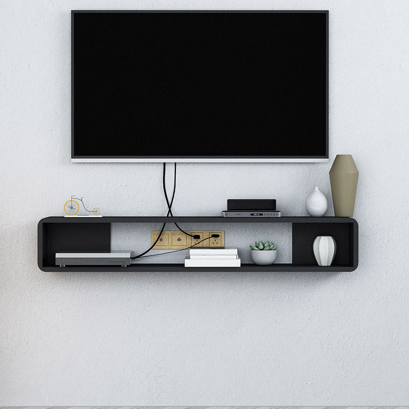 Scandinavian Wood TV Media Stand Matte Finish Media Console with Shelves