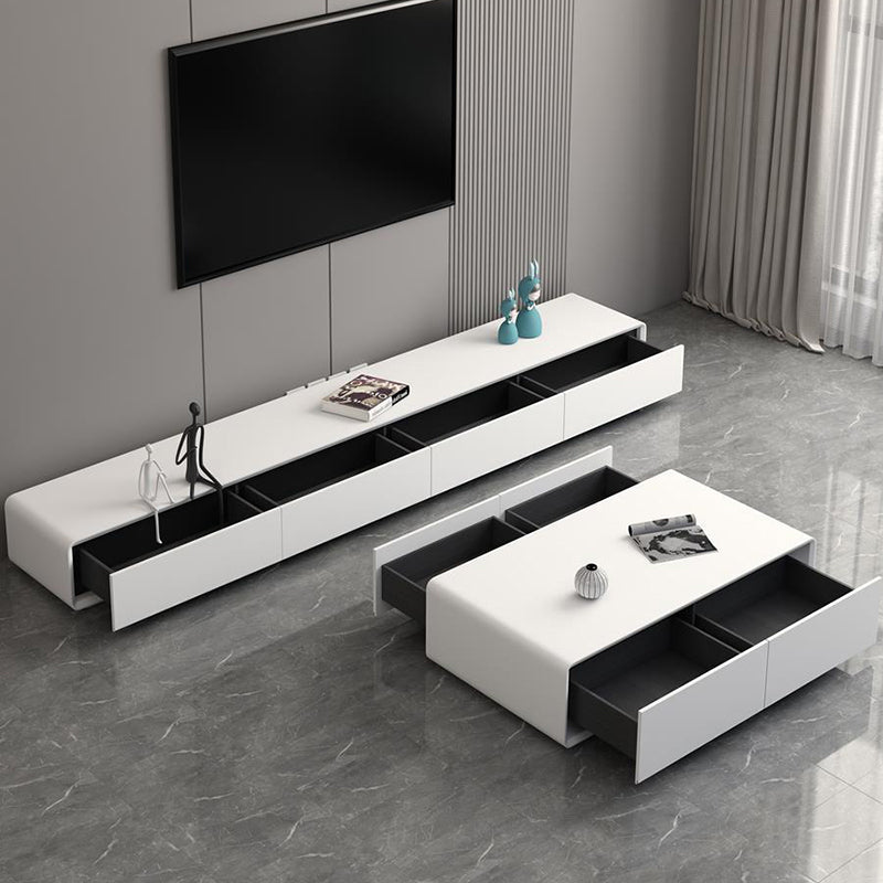 16 - Inch D White TV Console with Glide Drawer Included , Contemporary TV Stand