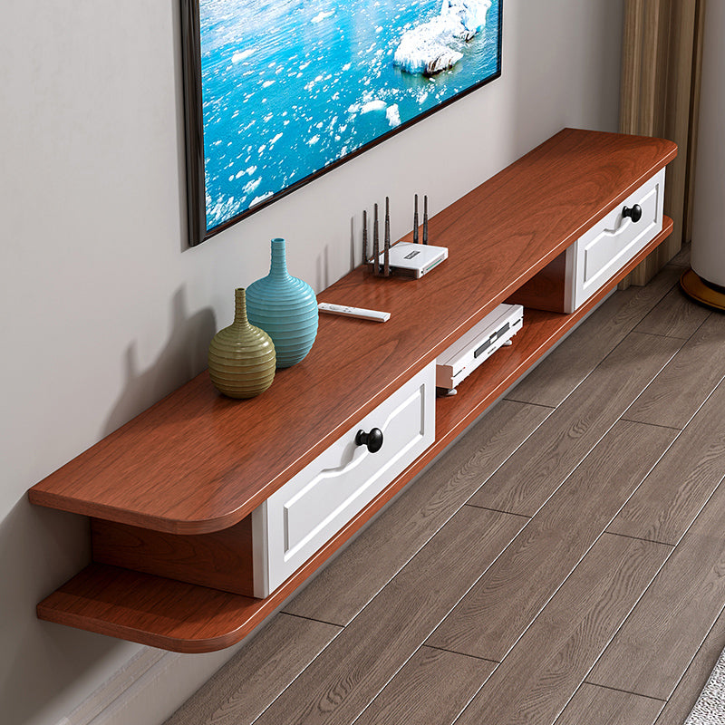 Scandinavian Wall-mounted TV Stand Faux Wood and Solid Wood TV Cabinet