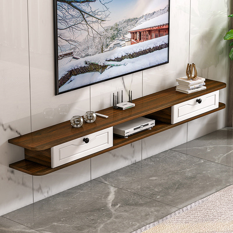 Scandinavian Wall-mounted TV Stand Faux Wood and Solid Wood TV Cabinet