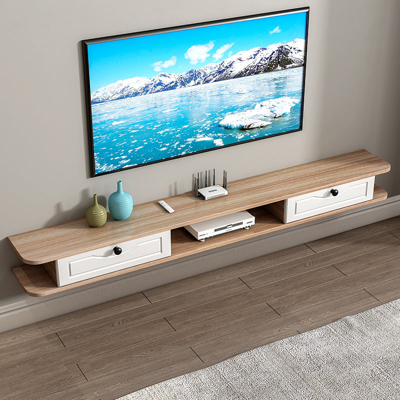 Scandinavian Wall-mounted TV Stand Faux Wood and Solid Wood TV Cabinet