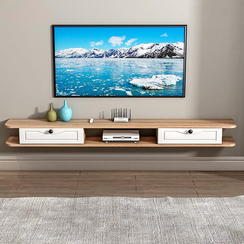 Scandinavian Wall-mounted TV Stand Faux Wood and Solid Wood TV Cabinet