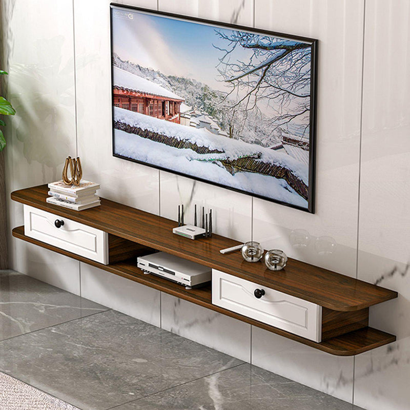 Scandinavian Wall-mounted TV Stand Faux Wood and Solid Wood TV Cabinet