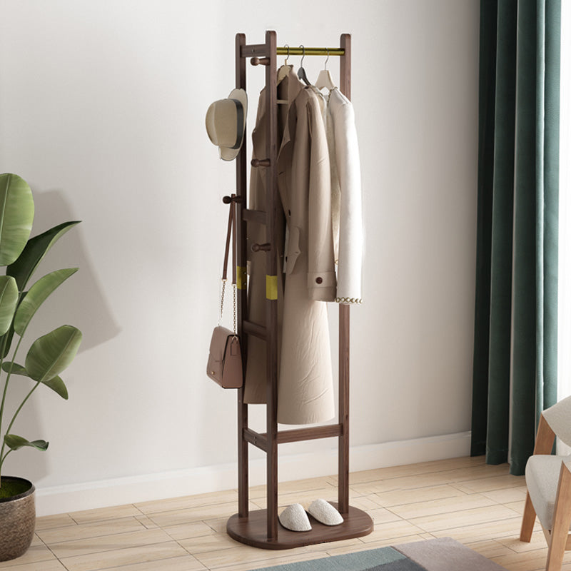 Solid Wood Coat Rack Hooks Hanging Rail Entryway Coat Hanger