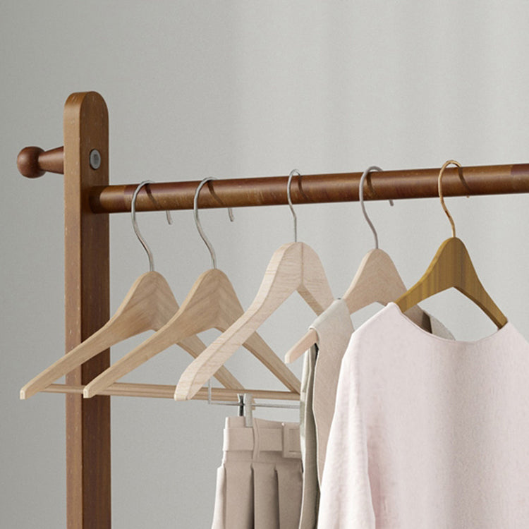 Solid Wood Coat Rack Hooks Hanging Rail Entryway Coat Hanger